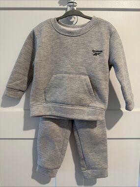 Reebok Kids Heather Grey Sweatshirt & Joggers Set